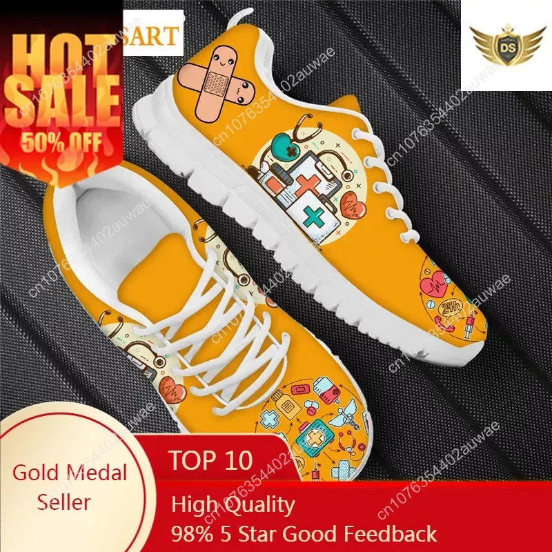 Orange Health Medical Design Women Casual Flats  Fashion New Nurse Shoes Paramedic Outdoor Sport Sneaker mujer
