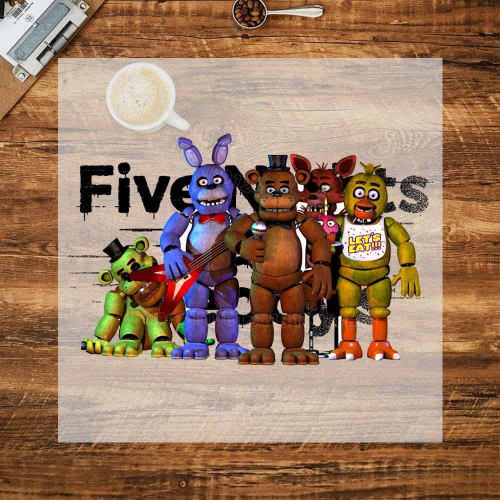 FNAF-Inspired Heat Transfer Stickers for Clothing - T-Shirt DIY Anime Patches Collection