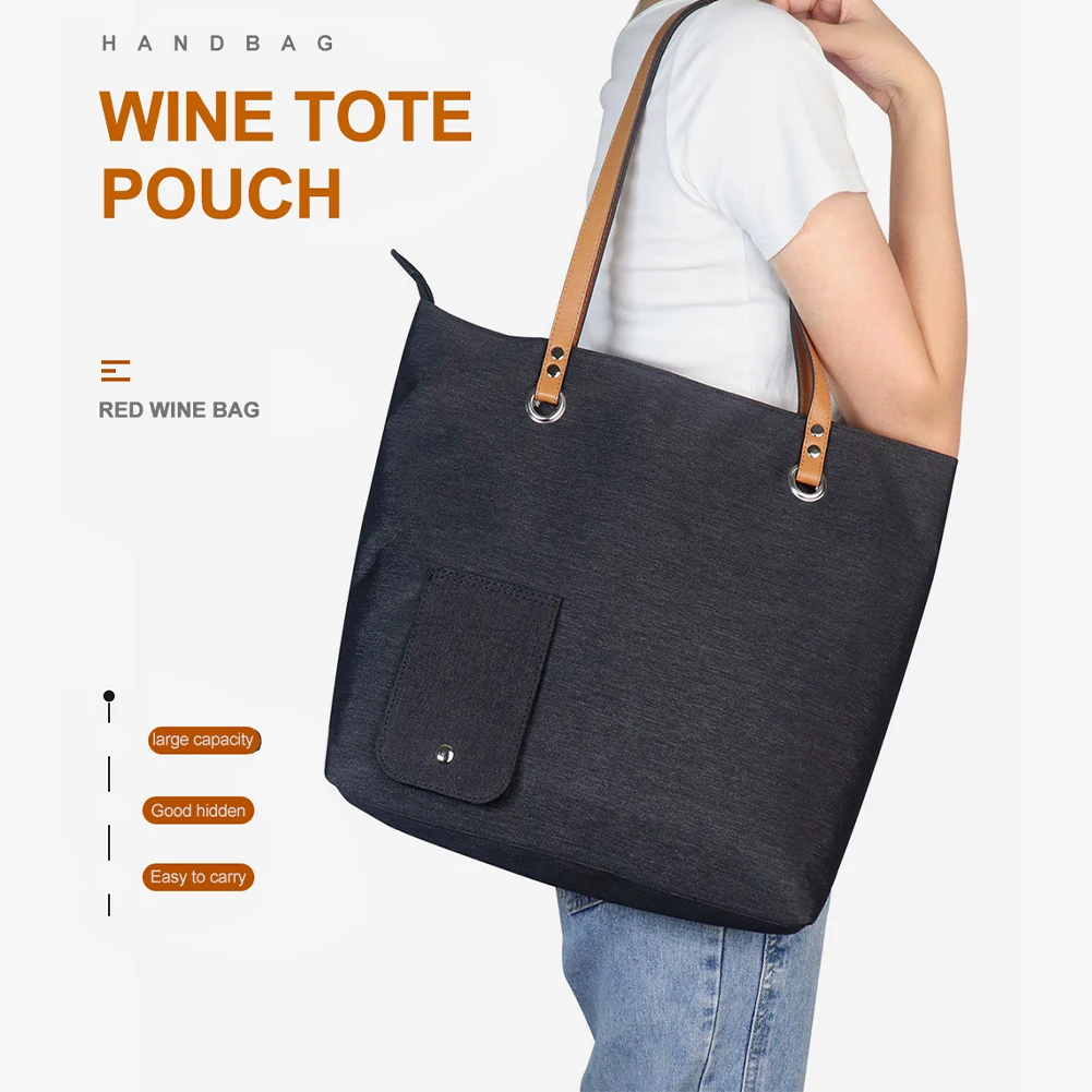 Wine Tote Bag Wine Tote Drink Dispenser Portable Carry-on Fade-Resistant Tote Shoulder Bag Outdoor Beach Travel Camping Picnic