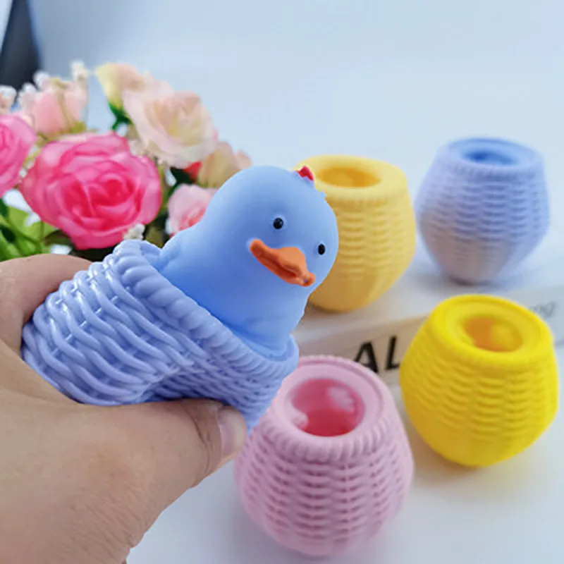 

New Strange Chicken Cage Cup Decompression Cute Pet Pinch Music Squeeze Vent Lovely Chicken Toy Stress Reliever Toys