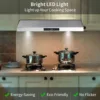 30 inch 600CFM Under Cabinet  3-Speed Touch Panel Vent LED Range Hood US0475BTC 4
