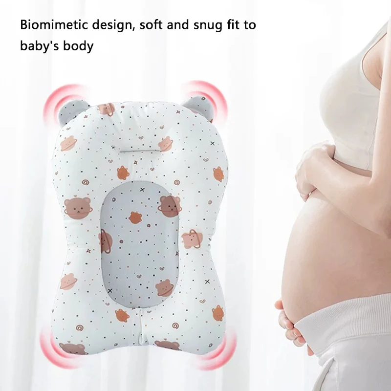 Baby Shower Non-Slip Newborn Bath Cushion Mat - Safety, Comfort, and Foldable Support Pillow