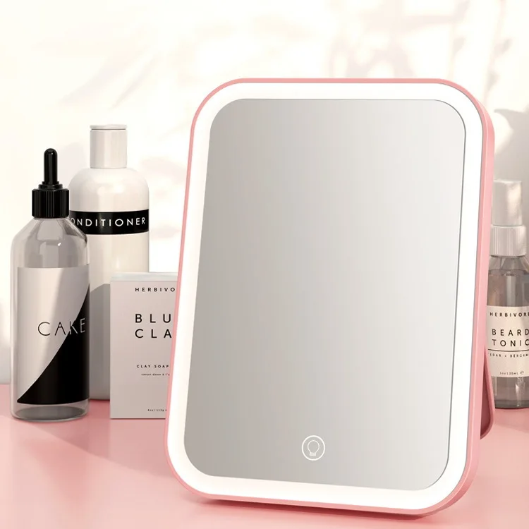 Makeup Mirror USB Compact LED Touch Screen Dimming (Not Rechargeable)