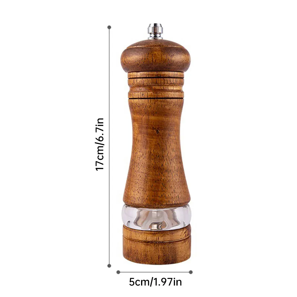 Wooden Pepper Grinder Manual Salt and Pepper Mills Seasoning Bottle Ceramic Core Solid Wood Spice Grinder Kitchen Gadget