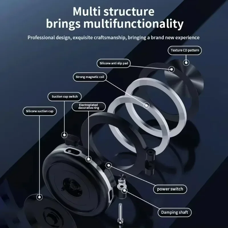 360&deg; Rotating GPS Stand Magnetic Car Suction Cup Phone Holder Vacuum Adsorption Universal Mount for iPhone 16 15 14 Pro Samsung