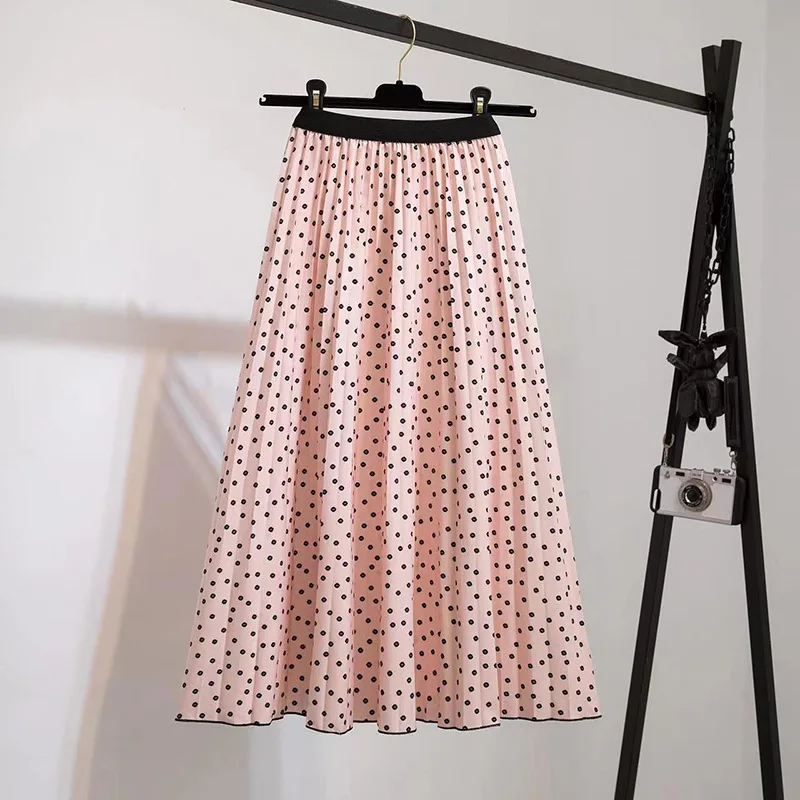 

Женская плиссированная юбка с высокой талией, Повседневная Длинная хлопковая Свободная юбка с цветочным принтом, весна-лето 2024