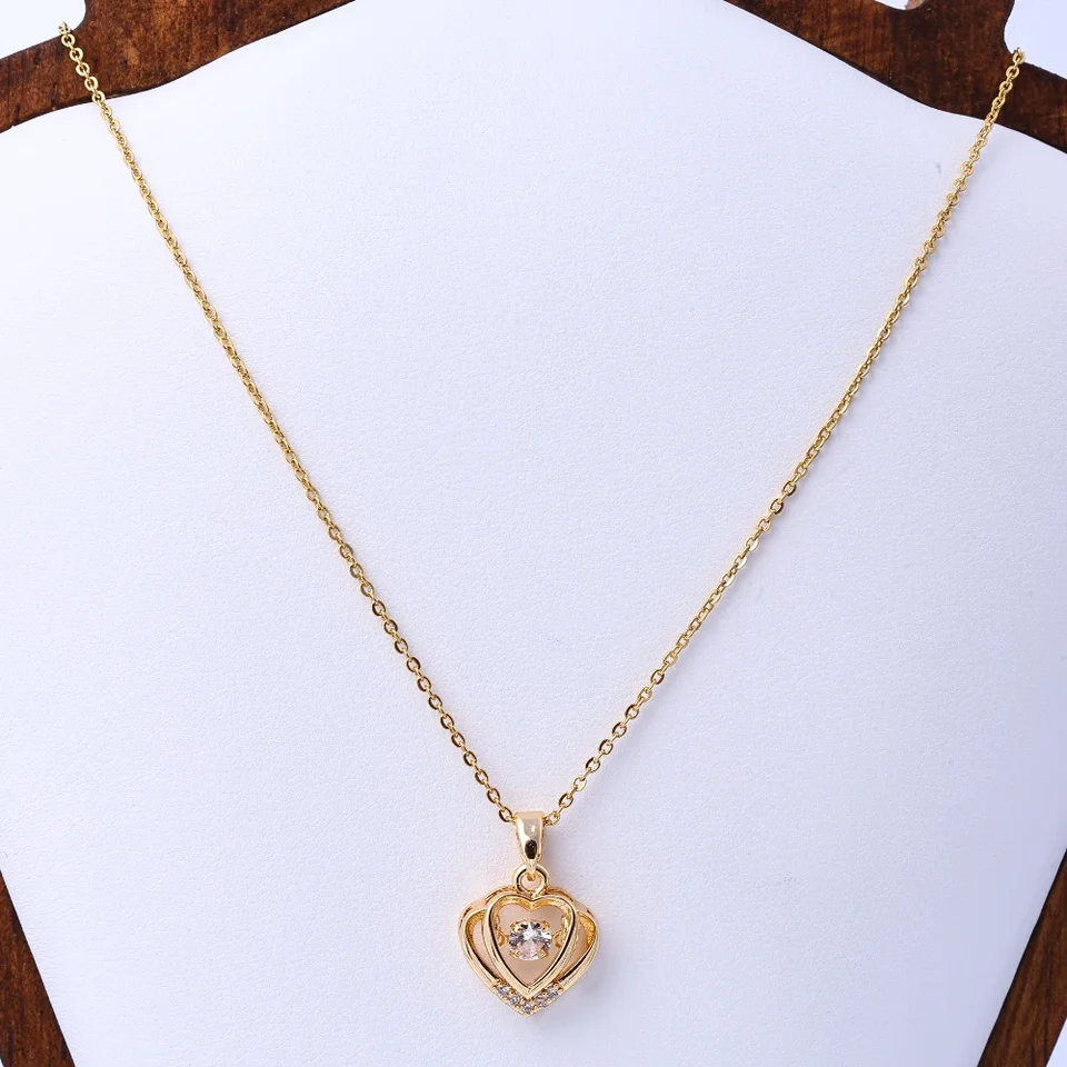 Lively Heart to Heart Titanium Steel Necklace