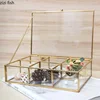 Transparent Glass Jewelry Box Rectangular Storage Boxes Jewelrys Display Box Multi-grid Jewelry Organizer Cosmetic Boxes Tray 1