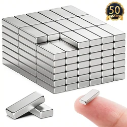 Versatile Rare Earth Bar Magnets - 10x5x2mm (50/100 Pack) for Crafts, Whiteboards, Fridges, and DIY Projects (50 PCS)
