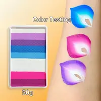 Palette arc-en-ciel soluble dans l'eau 50g, peinture pour le visage et le corps pour enfants, maquillage de scène pour Halloween, pigments de peinture corporelle sûrs pour l'art facial 1