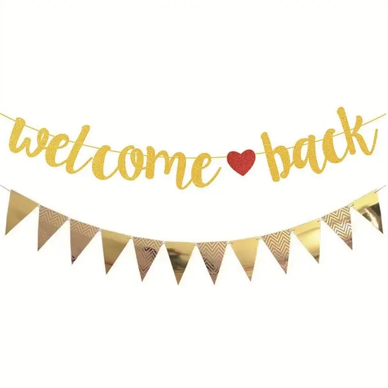 3M Homecoming Party Decoration Ligature Letter Welcome Back Flag Banner Classroom Activities Parties Hanging Bunting Background