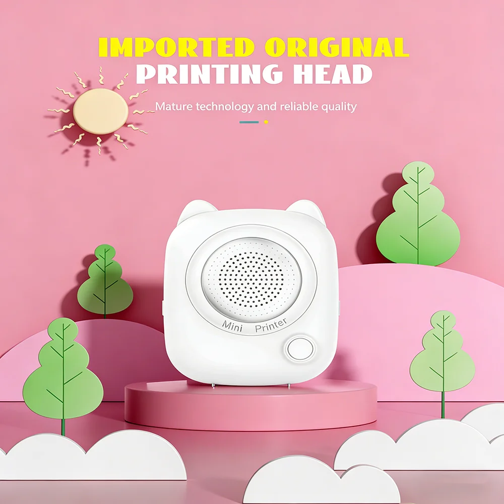 Smart Mini Pocket Printer with Voice-Activated Printing and AI Photo Generation for Student and Home Office Use