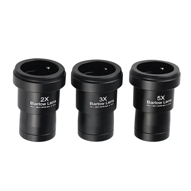 1.25 Inch Telescope Barlow Lens 2X/3X/5X Metal Fully Coated Telescope Extender Lens M42 Threads Telescopes Accessories