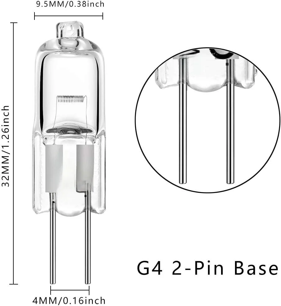 Halogen Bulb 5-Piece AC 6V 12V 24V G4 Halogen Bulb 10W 20W 35W G4 Halogen JC T3 24V Bi-Pin Base 10W Bulb Precision Light halogen bulb