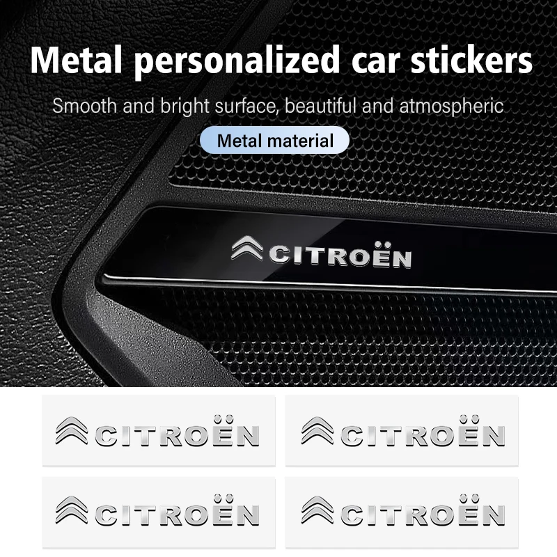 4Pcs Car Logo 3D Adesivi In Metallo Accessori Decorativi Per Citroen C5 C1 C2 C6 C4L Ds3 Ds4 Ds5 C-Elysee Grand Berlingo