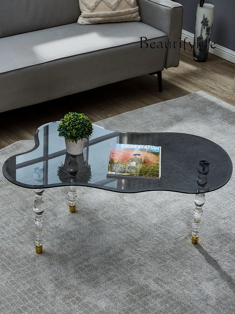 

Acrylic Special-Shaped Glass Cloud Tea Table Simple Small Apartment High-Grade Transparent Light Luxury Tea Table