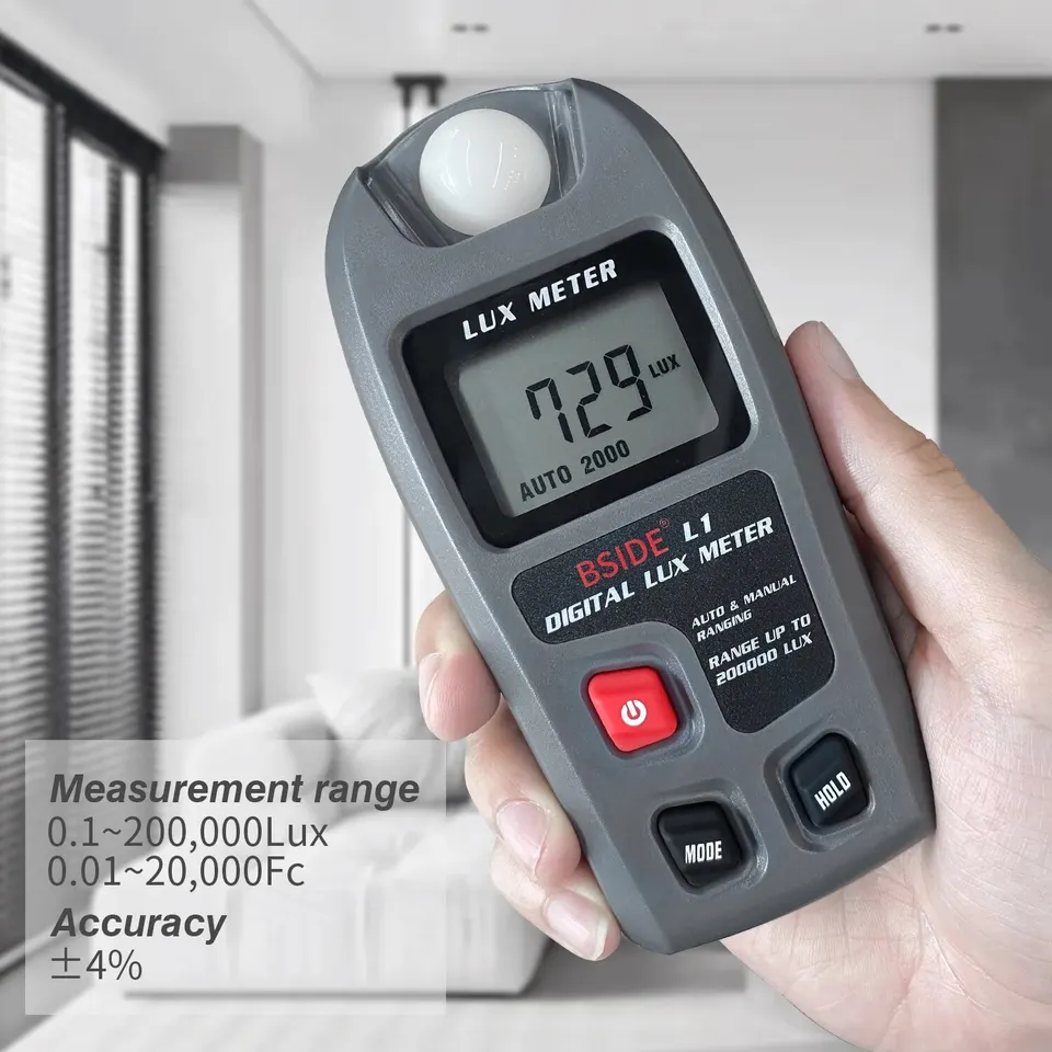 Digital Illuminance Light Meter – 200,000 Lux Tester For Indoor/Outdoor Brightness Measurement, LED Photometer 1 thumbnail image
