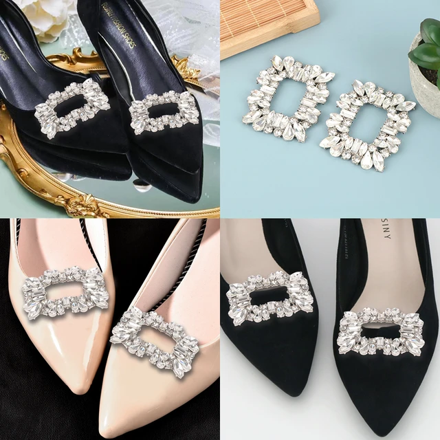 7Styles Crystal Shoe Clip Decoration Faux Pearl Shoe Clips Decorative  Accessories Bridal Shoes Rhinestone Clip Buckle