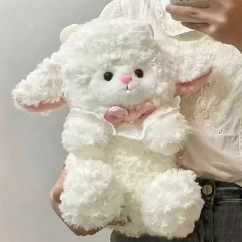 25cm Cute Cartoon Birthday Hat Princess Sheep Fluffy Simulation Lamb Plush Toy Cute Kawaii Animal Fluffty Doll Birthday Gift 3