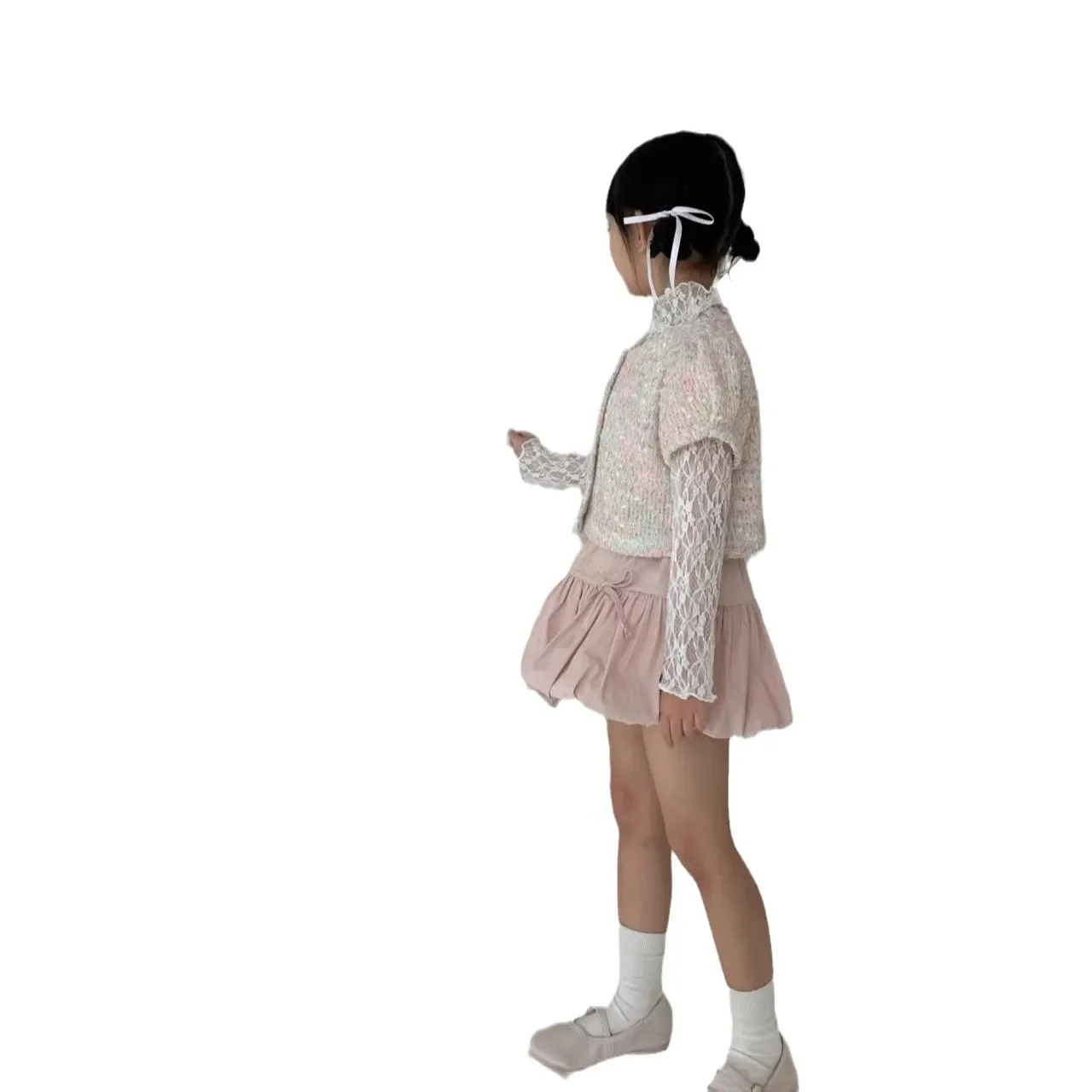 Cute Butterfly Knot Flower Bud Skirt Short Skirt Half-length Skirts for Girls Lovely Loie Bear Korean Style Summer
