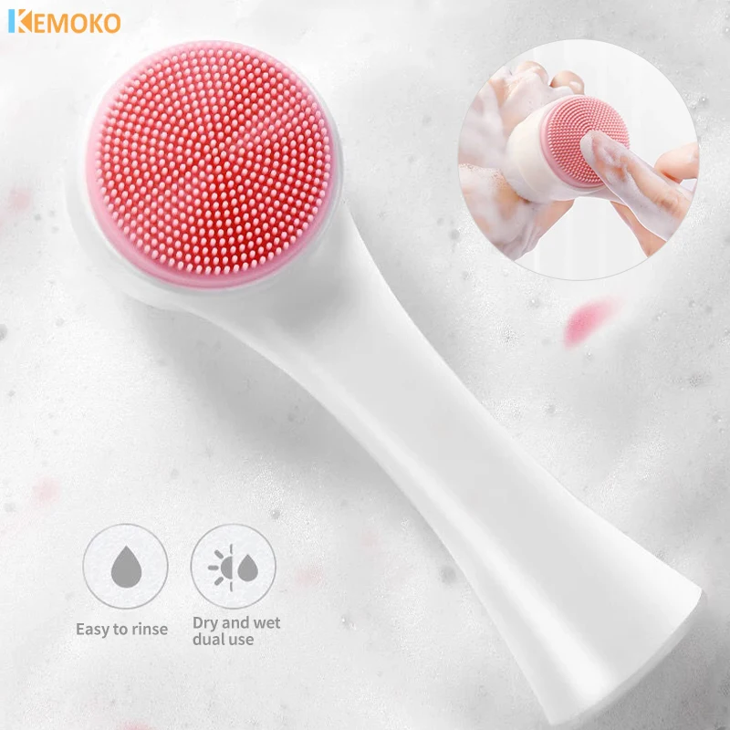 

Washing Brush Facial Cleanser Face Cleaning Care Device Double Side Face Double Sided Blackhead Remover Pore Cleaning Exfoliator