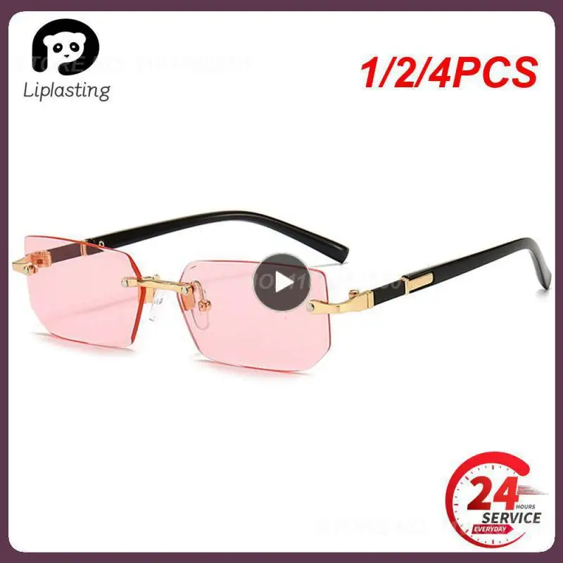 

Солнцезащитные очки без оправы UV400 для мужчин и женщин, Модные прямоугольные солнечные аксессуары с градиентными линзами, в стиле панк, с защитой от ультрафиолета, 1/2/4 шт.