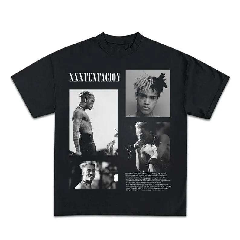 חולצת גרפיקה XXXTENTACION, חולצת רטרו אוניסקס, חולצת גרפיקה וינטאג' אוניסקס