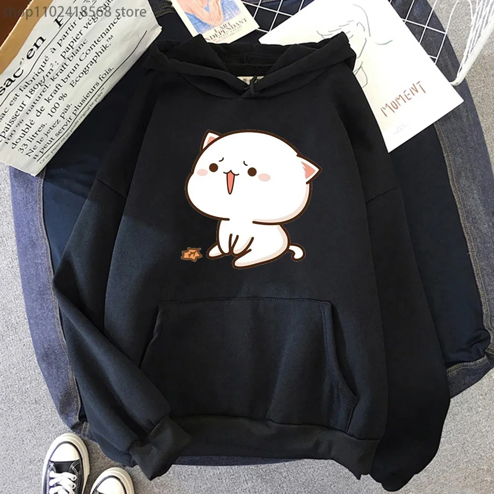 

Kawaii Peach Cat Hoodies Cartoon Cute Printed Swaetshirts Women Tops Ropa Aesthetic Hooded Female Oversized Korean Streetwear