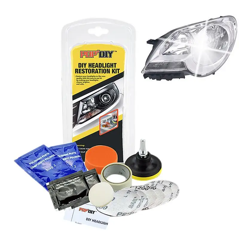 

Headlight Restoration Kit Vehicles Polishing Kit Restore Yellowish Headlight Refurbish Tool For Cars Cleaning & Maintenance kit
