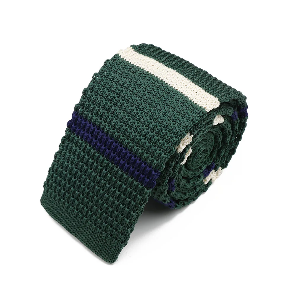 New 5.5cm Knitted Tie for Men and Women in Red Green Grey Striped Colorful Pattern Slim Fit Narrow Winter Tie Accessories Gift