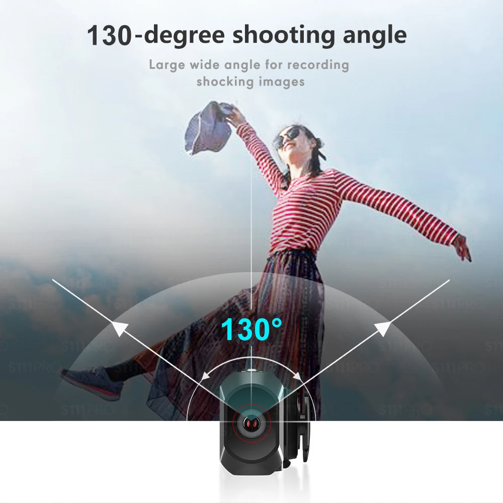Caméra action 4K étanche posée sur une table avec accessoires, vue de face