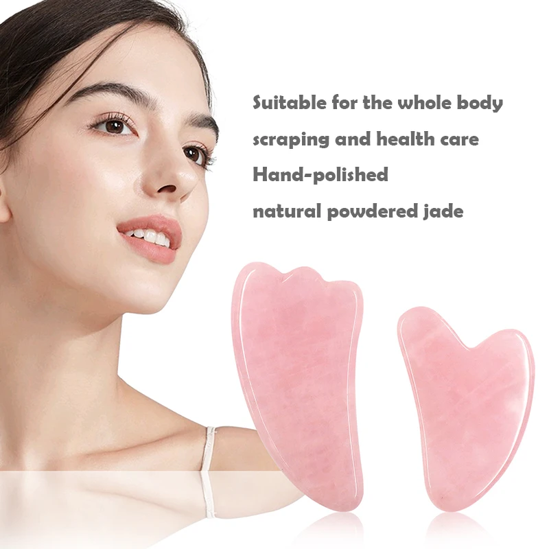 Face Massager Rose Quartz Crystal Jade Gua Sha Face Lift Spa Natural Stone Guasha Massage Beauty Tools for Face Neck Back Body