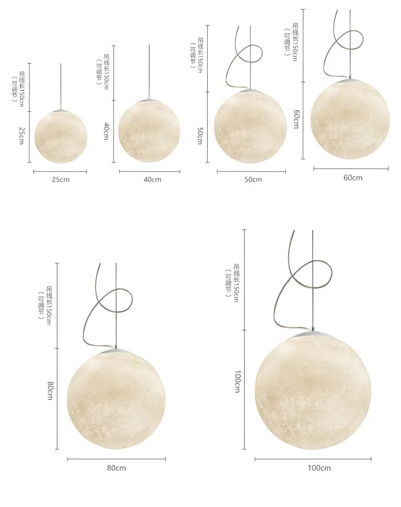 Nordic Moon LED Pendant Light 17