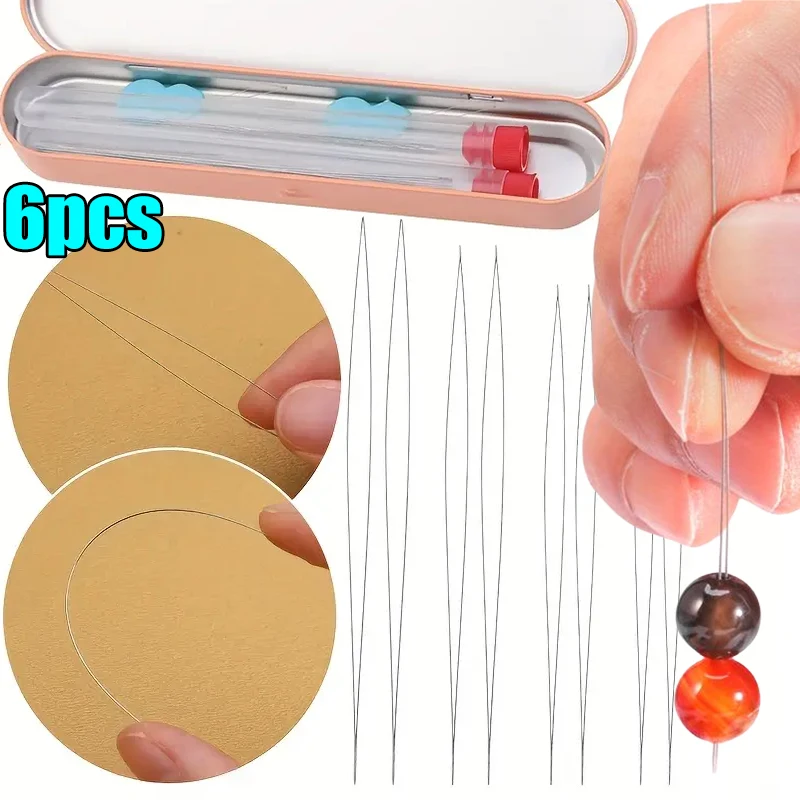 

5/6pcs Open Curved Beading Needles Pins Jewelry Making Tool Stainless Steel Needle for Bead Threading Pins DIY Necklace Bracelet