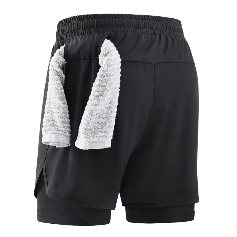 Men Running Shorts Gym Sports 2 in 1 Camo Quick Dry Workout Training Gym Fitness Jogging Short Sweatpants Summer