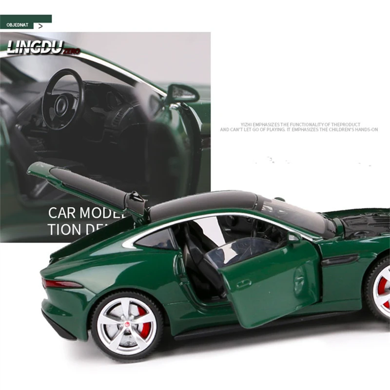 1:32 Jaguars F-TYPE Coupe Alloy Car Model Diecast Toy Vehicles Metal Car Model High Simulation Sound and Light Children Toy Gift 4