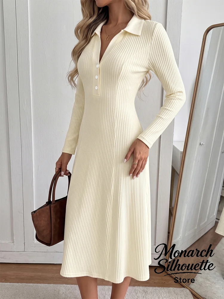 White Polka Dot Mini Dress With Deep V-Neck, Puff Sleeves And Front Buttons — photo 6
