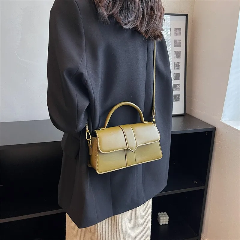 

2024Pu кожаная сумка через плечо для женщин-модные сумки через плечо, винтажная сумка под подмышку, квадратная сумка