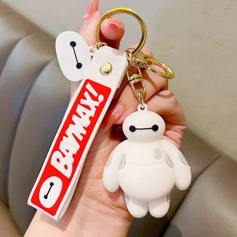 Disney Baymax Keychain Big Hero 6 Anime Cartoon Doll Pendant for Boys and Girls Key Decoration Kawaii Birthday Gift