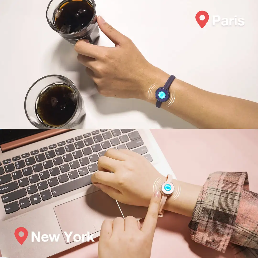 Totwoo - Pulseras táctiles de larga distancia para parejas, iluminan y