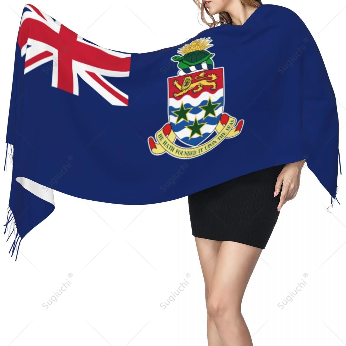 

Cayman Islands Flag Scarf Pashmina Warm Scarves Shawl Wrap Hijab Spring Winter Multifunction Unisex