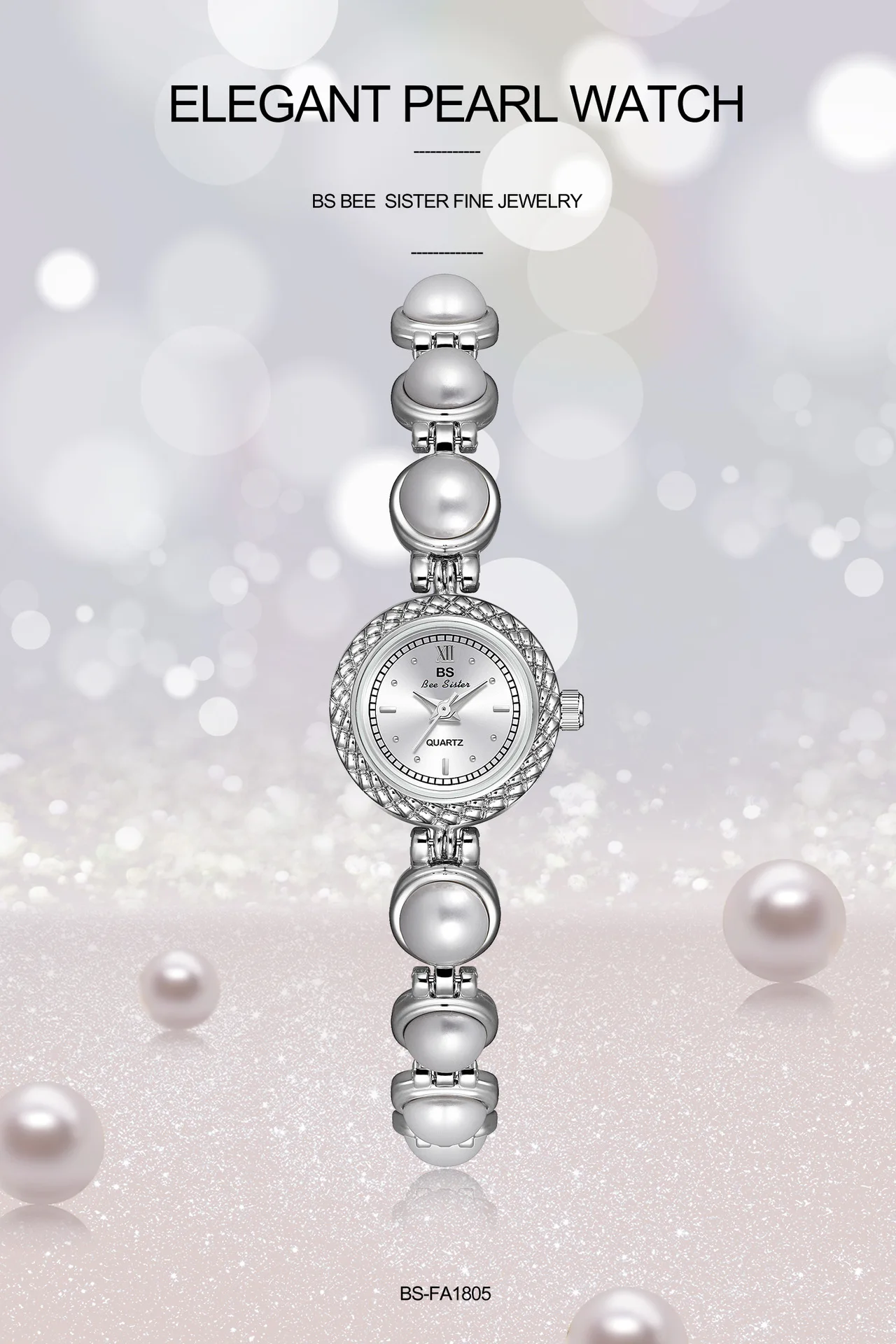 Reloj de pulsera para mujer estilo medieval con perlas_voghion.com