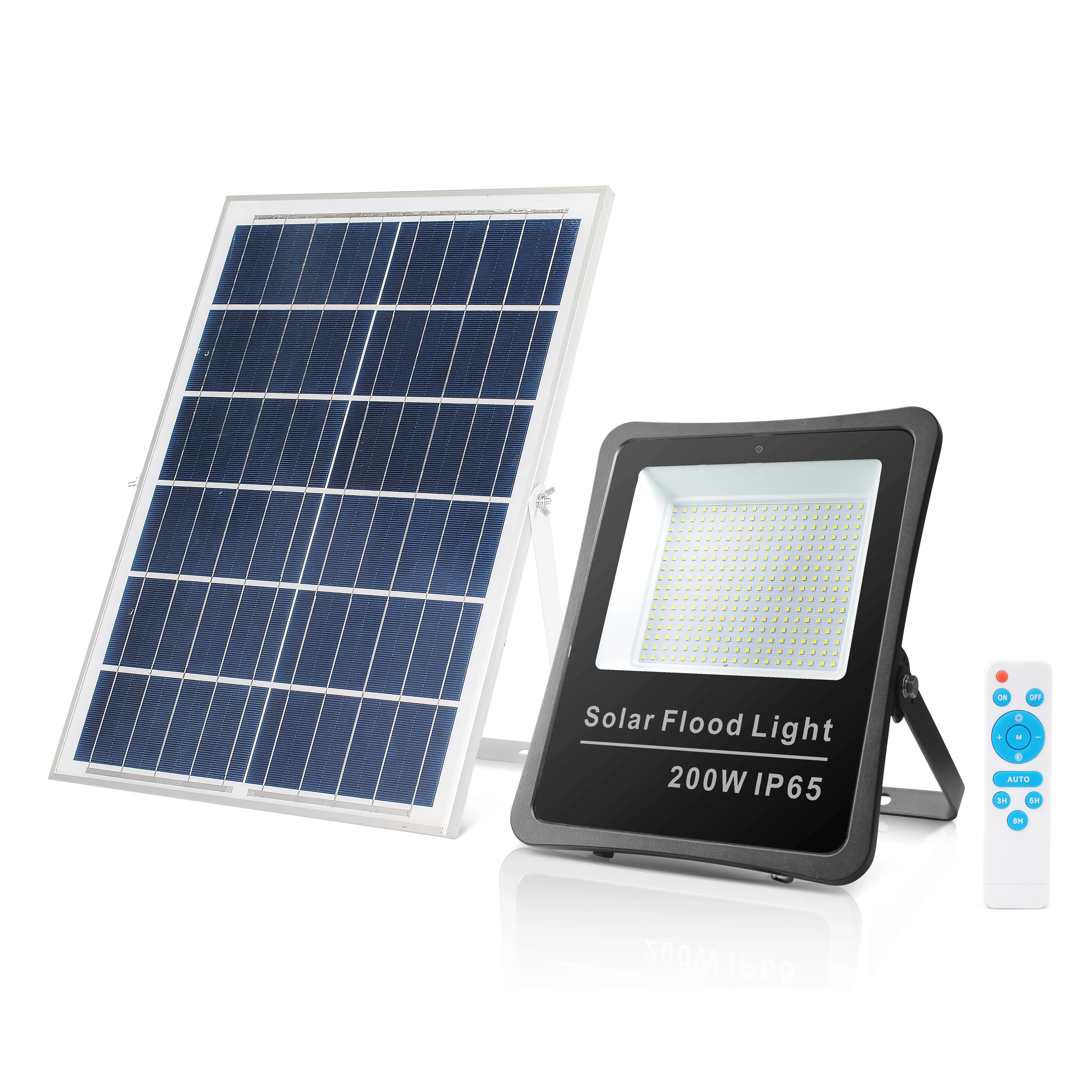 solar lamp 200w with panel Outdoor Dusk to Dawn with Remote IP65 Waterproof for Yard Garden Swimming pool