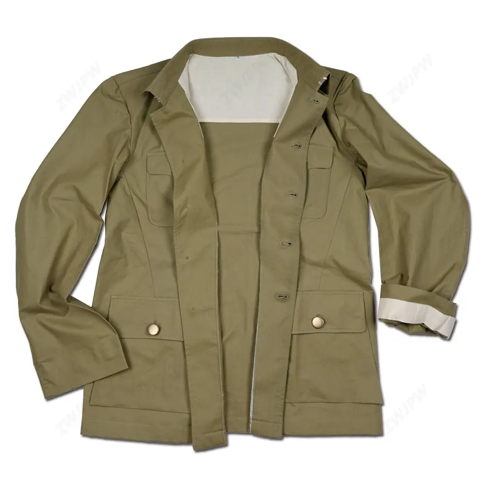 WW2 CHINA KMT coat MEN AMERICAN STYLE SUIT ARMY Grass Green Officers Jacket Copy Film Export Pure Cotton uniform