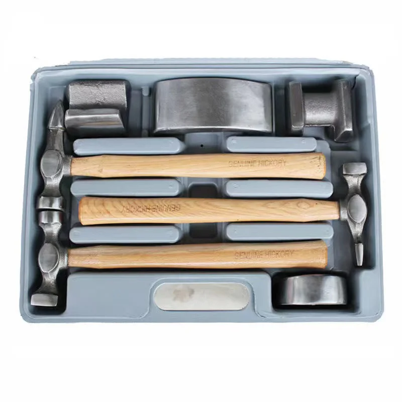 7Psc car sheet metal hammer set sand sheet hammer tool concave repair  multi-function sheet metal shaping tool set