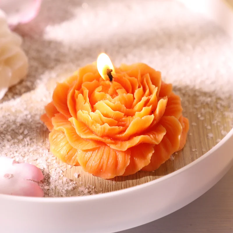 DIY Flower Candle Austin Rose 3D Aromatherapy Wax Candles Rose Candle Mold  Soap Mold Silicone Mold