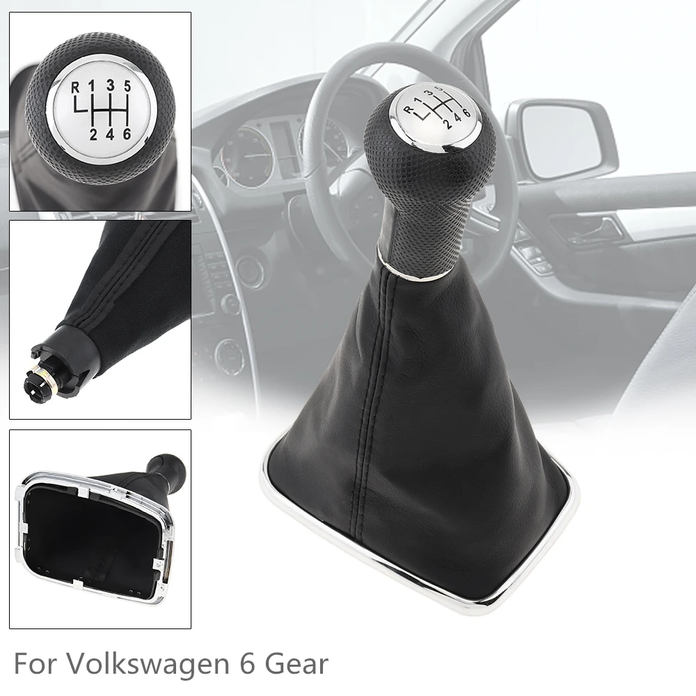 

6 Speed Car Manual Gear Shift Handball Knob Dust Cover for Volkswagen-1999-2004 Golf-4 IV MK4- GTI-R32-Bora Jetta- MT