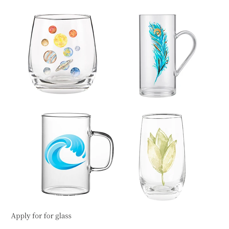 필름 프리 워터슬라이드 데칼 용지 레이저 투명 테두리 없는 워터슬라이드 데칼 전사 프린팅 용지 DIY A4 세라믹 머그컵용