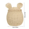 Breathable Rattan Storage Set - Mouse Shape Toy Organizer for Indoor Plants & Children's Books - Rustic Farmhouse Decor Basket 3