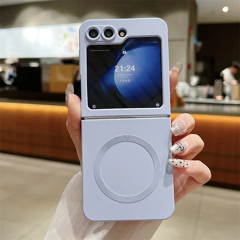 Luxury Liquid Silicone Magnetic Phone Case For Samsung Galaxy Z Filp 3 4 5 6 For Magsafe Shockproof Soft TPU Back Cover